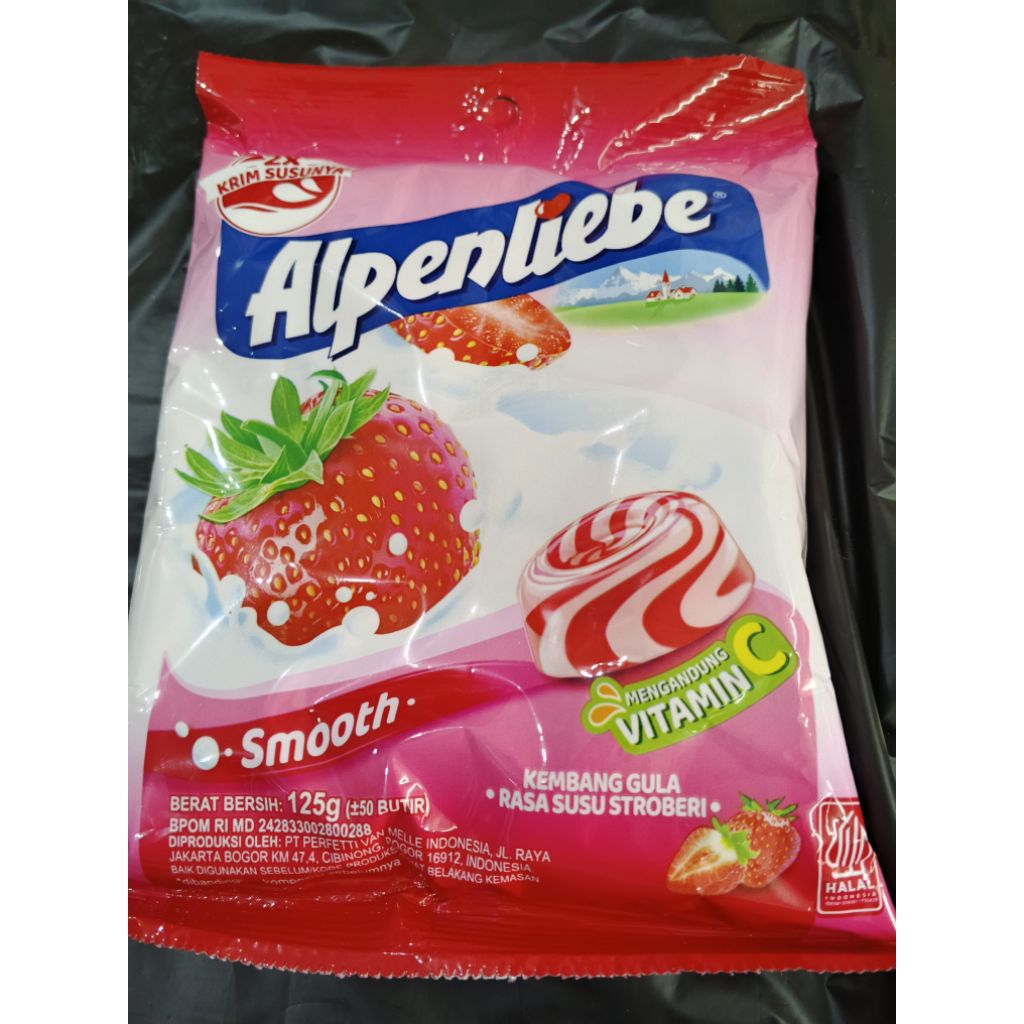 

alpenlibe permen rasa stroberi 1 pack isi 50 pcs