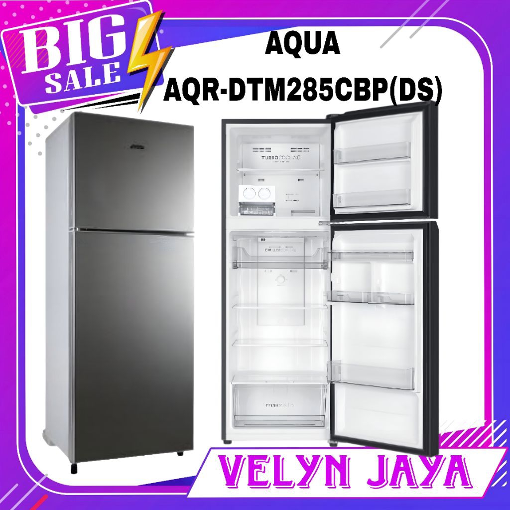Kulkas aqua 2 pintu low watt 285 cbp ds kulkas 2 pintu aqua garansi resmi
