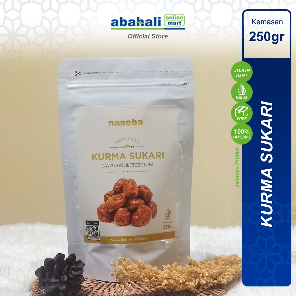 

Premium Naseba Kurma Sukari Kemasan 250gr Lembut, Legit & Manis Alami