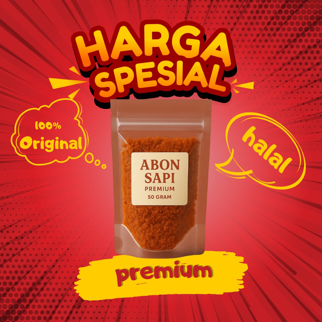 

Abon Sapi Crunchy Premium 50gr - Cita Rasa Premium Pilihan Tepat Setiap Hidangan - Rasa Otentik Nusantara