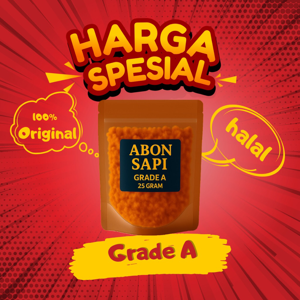 

Abon Sapi Grade A 25Gr - Abon Rumahan Enak dan Terjangkau I Cocok untuk Bekal Sehari-hari