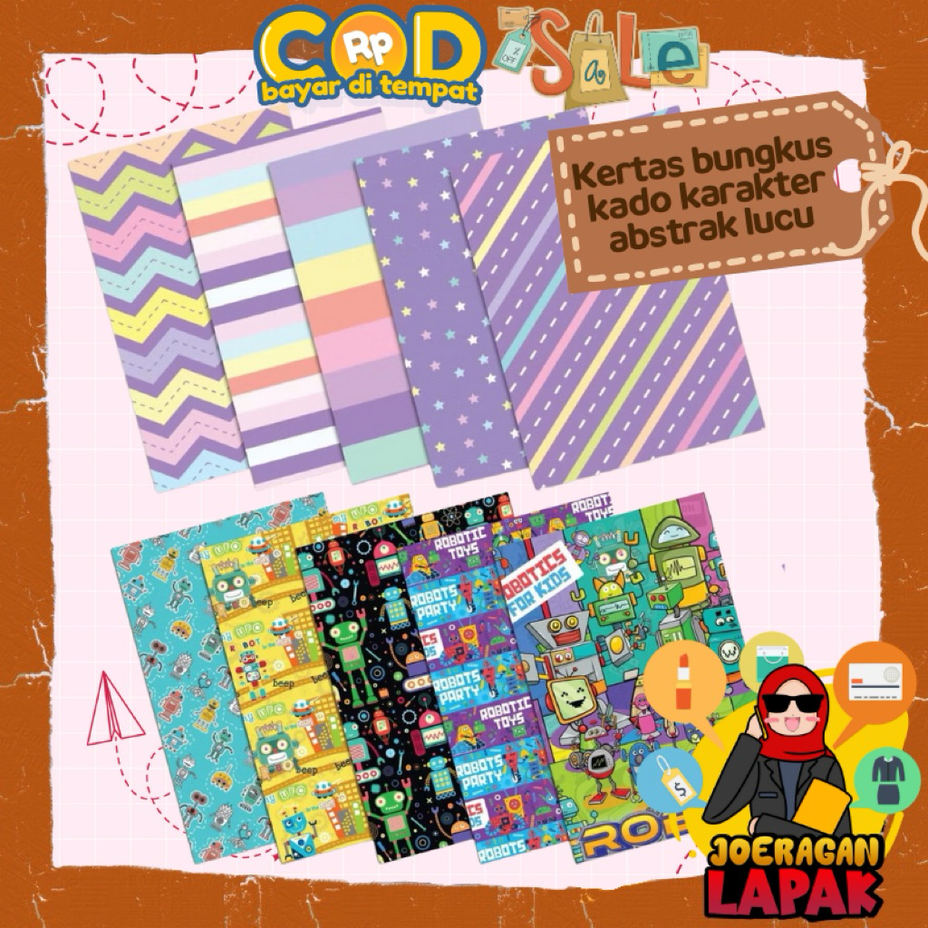 

⭐️JOERAGAN LAPAK⭐️ KERTAS KADO LUCU AESTHETIC PAPPER BUNGKUS HADIAH KARAKTER ANAK PAATEL BABY ROBOT BABY SHARK ABSTRAK MARBLE ASTRONOT ULANG TAHUN GIFT