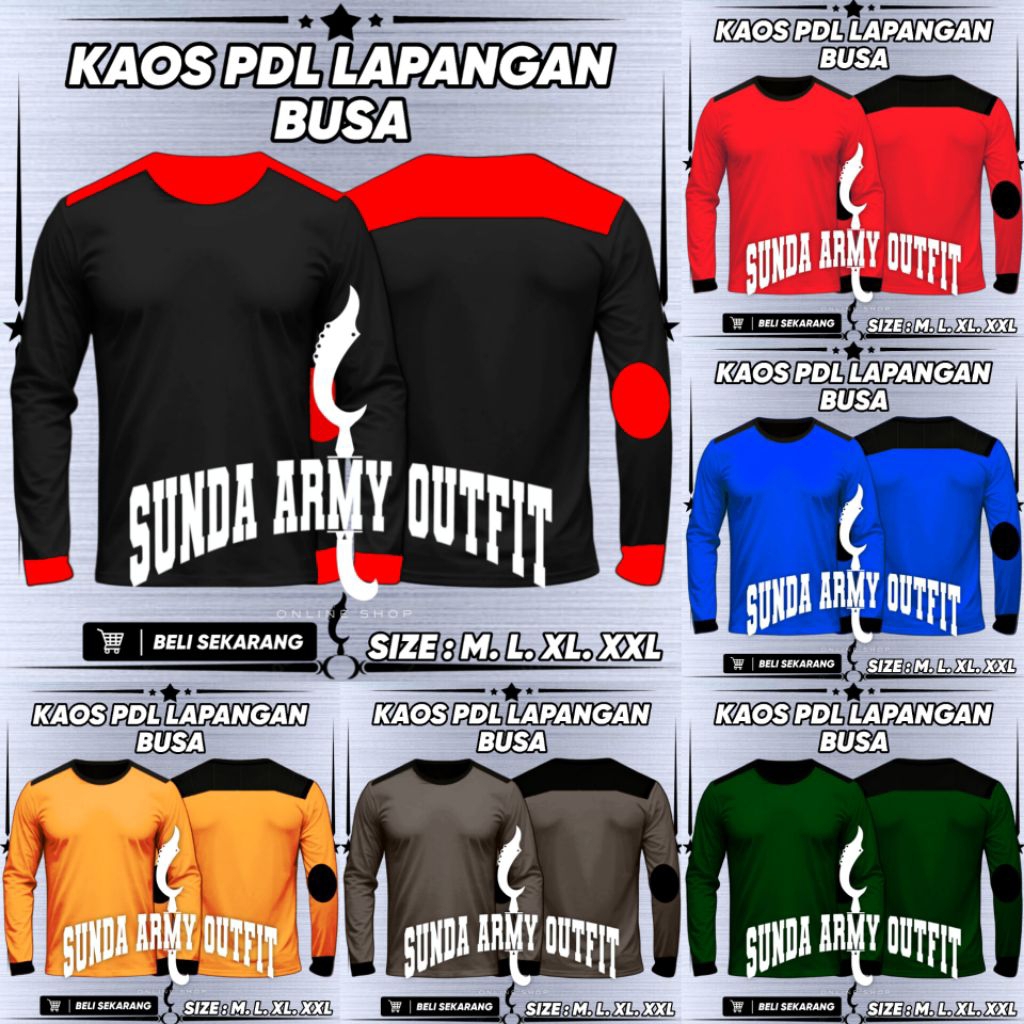 GROSIR KAOS LAPANGAN LENGAN PANJANG TACTICAL BAJU PDL TRAINING OSPEK DIKLAT SATPAM/SECURITY - Baju K