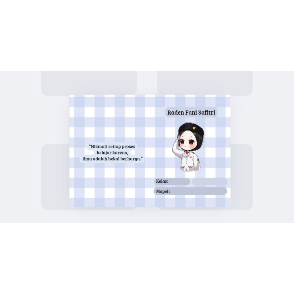 

Sampul Buku Costum Cewek Estetik Ukuran 25x36 cm Bahan Art paper 120 gsm Custom Gambar dan Desain Cusom