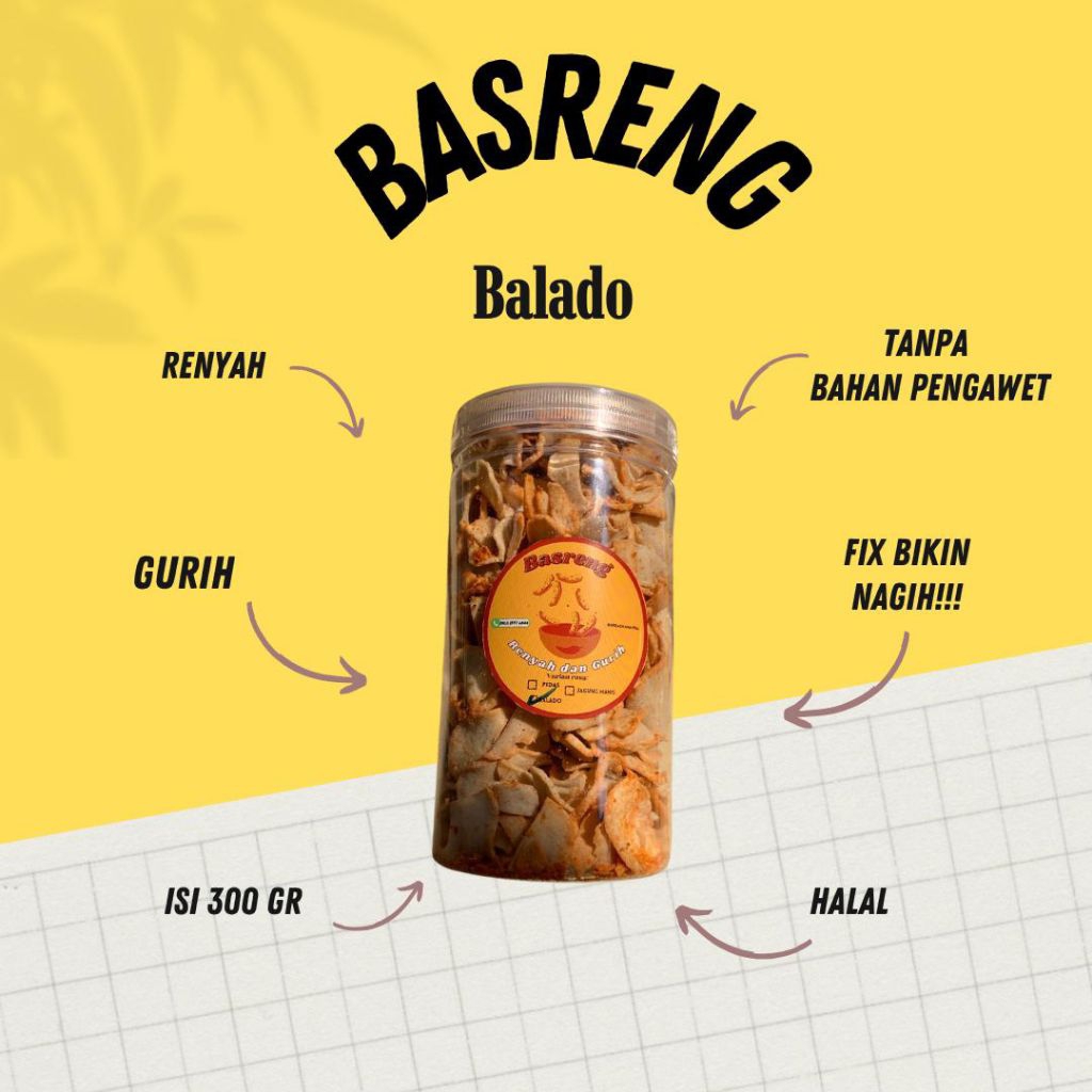 

Basreng Bee Krispy Rasa Balado 300gr