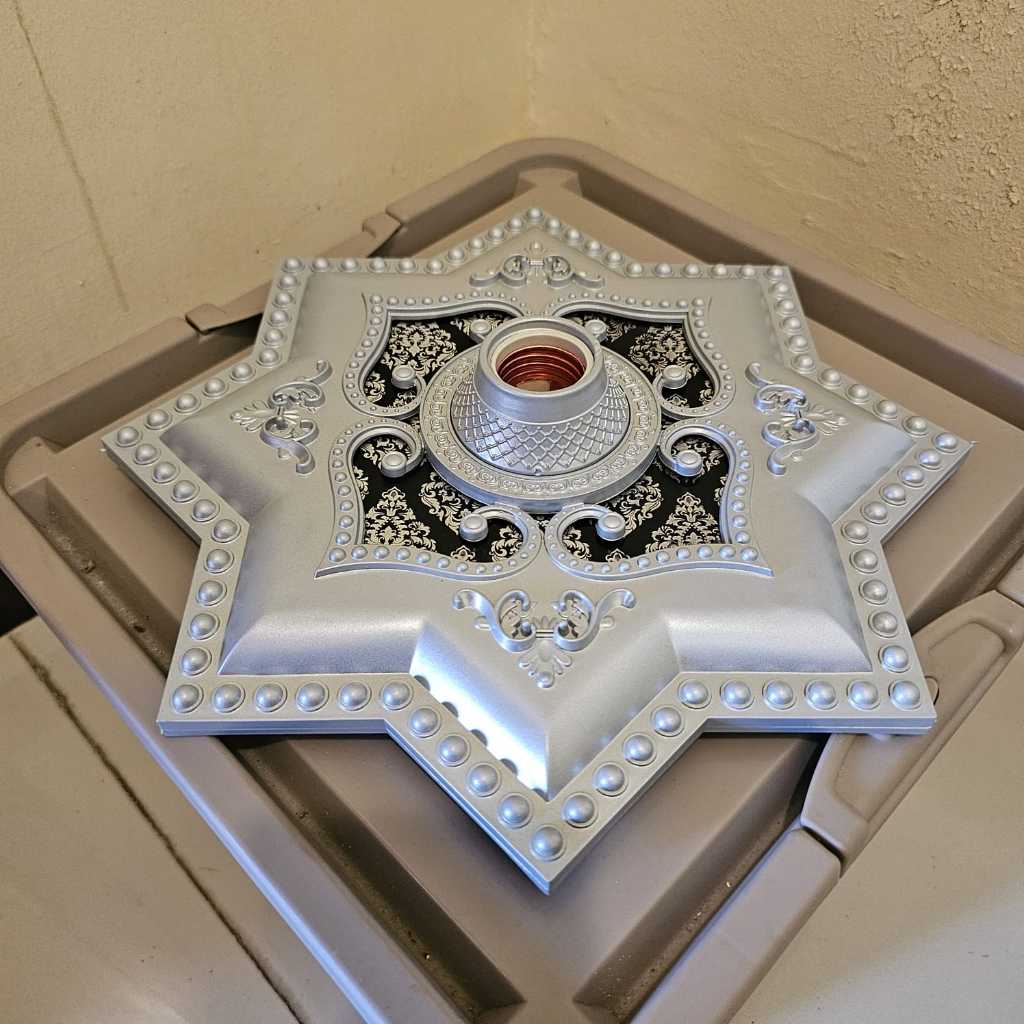 Fitting Lampu Ornamen Plafon Hias PVC GRC Dekorasi Fitting Lampu Plafon 30cm fitting 30CM