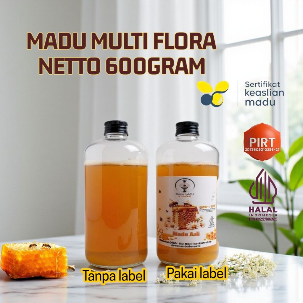 

madu multi flora 600gram premium_tanpa campuran_teruji laboratorium