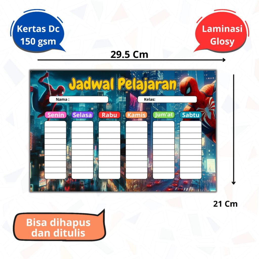 

Poster Jadwal Pelajaran A4