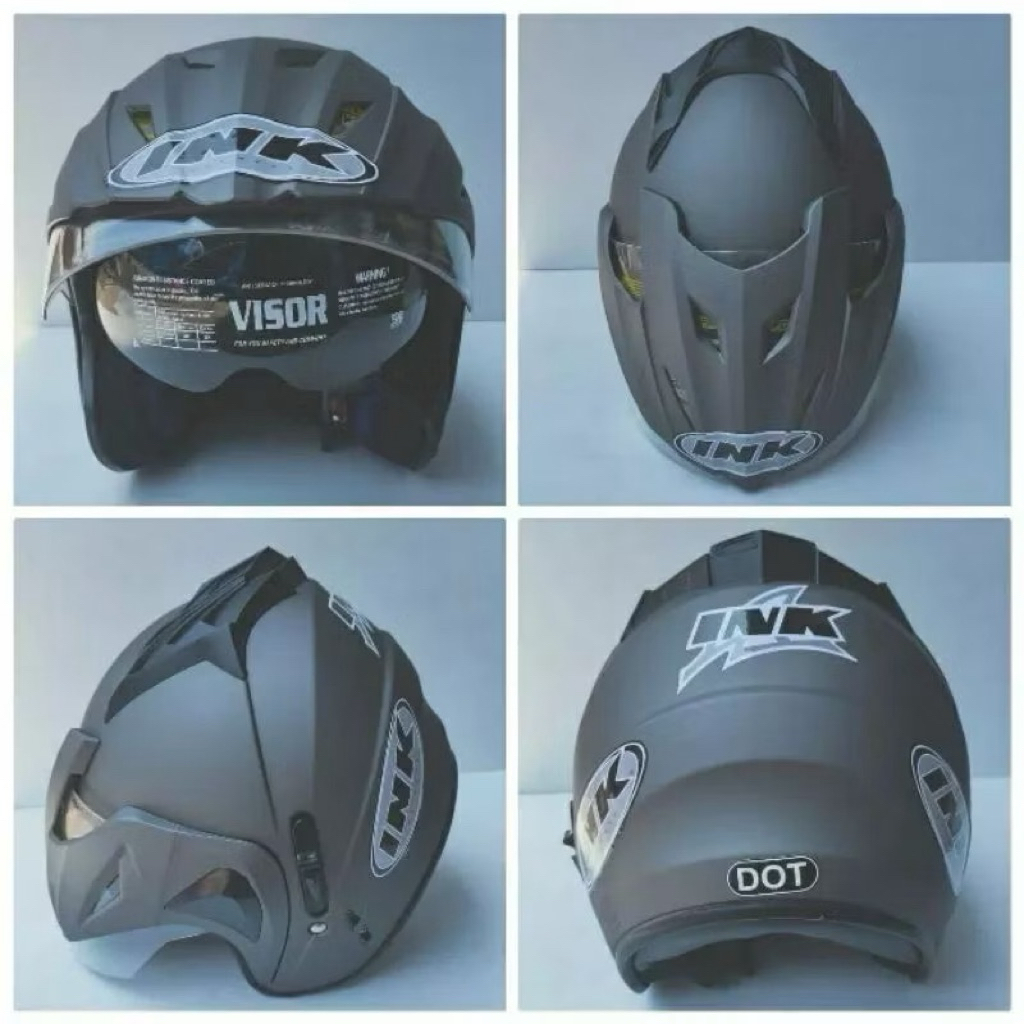 HELM INK DOUBLE VISOR ORIGINAL MERK SKS EMBOSS SNI MIRIP ASLI 100% SNI FREE STIKER INK