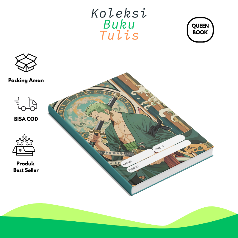

Buku Tulis Anak sekolah Sd Paud Tk One piece Zoro Book Custom isi 38 lembar