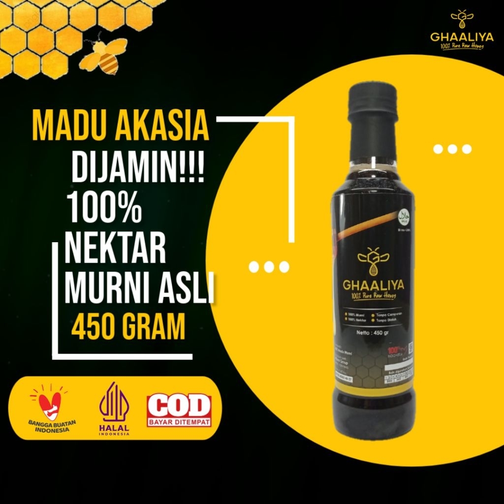 

Madu Akasia Murni Asli Nektar 100% Tanpa Campuran 450gram