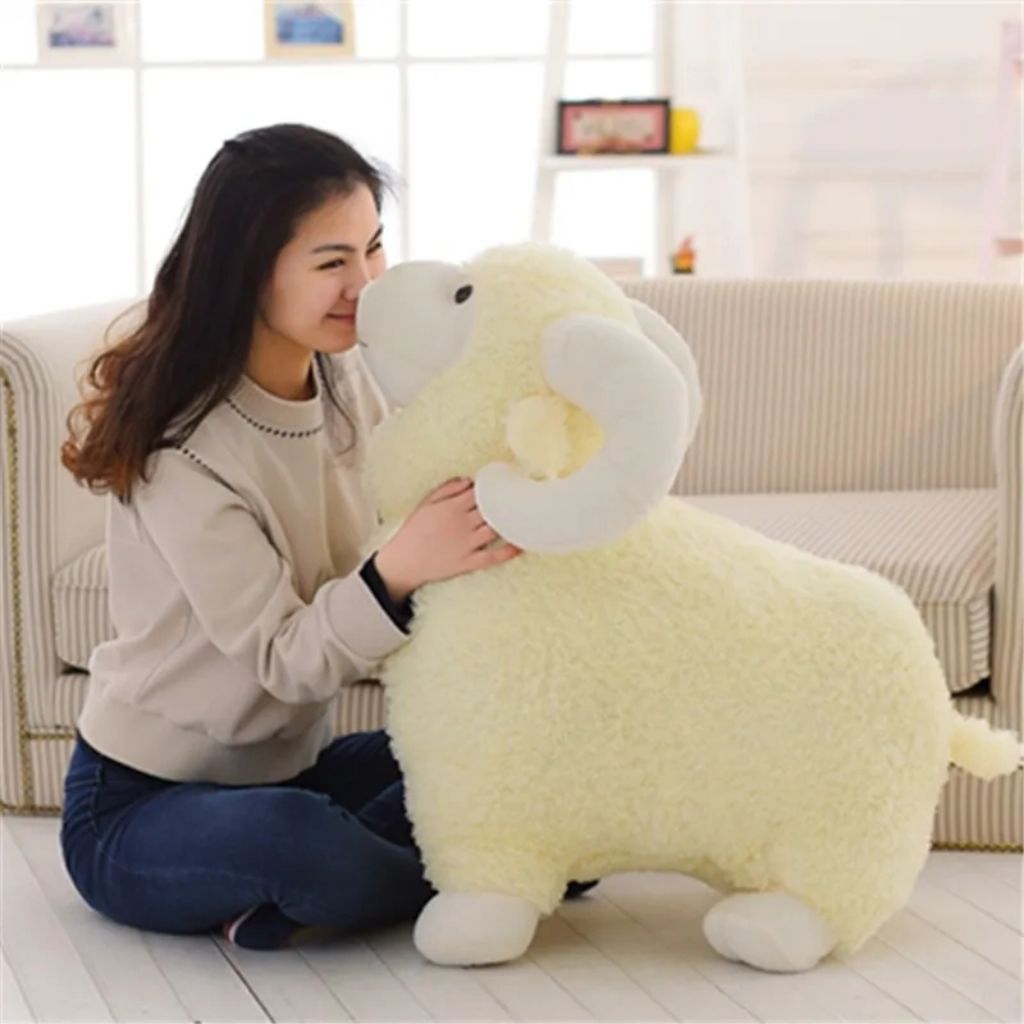 Boneka Domba Jumbo Tanduk Cream Boneka Shaun The Sheep Boneka Anak Aksesoris Pajangan Ultah
