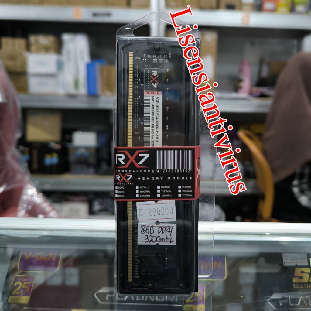 RAM PC RX7 MEMORY RAM RX7 DDR4 8GB 3200 MHz PC 25600 GARANSI RESMI