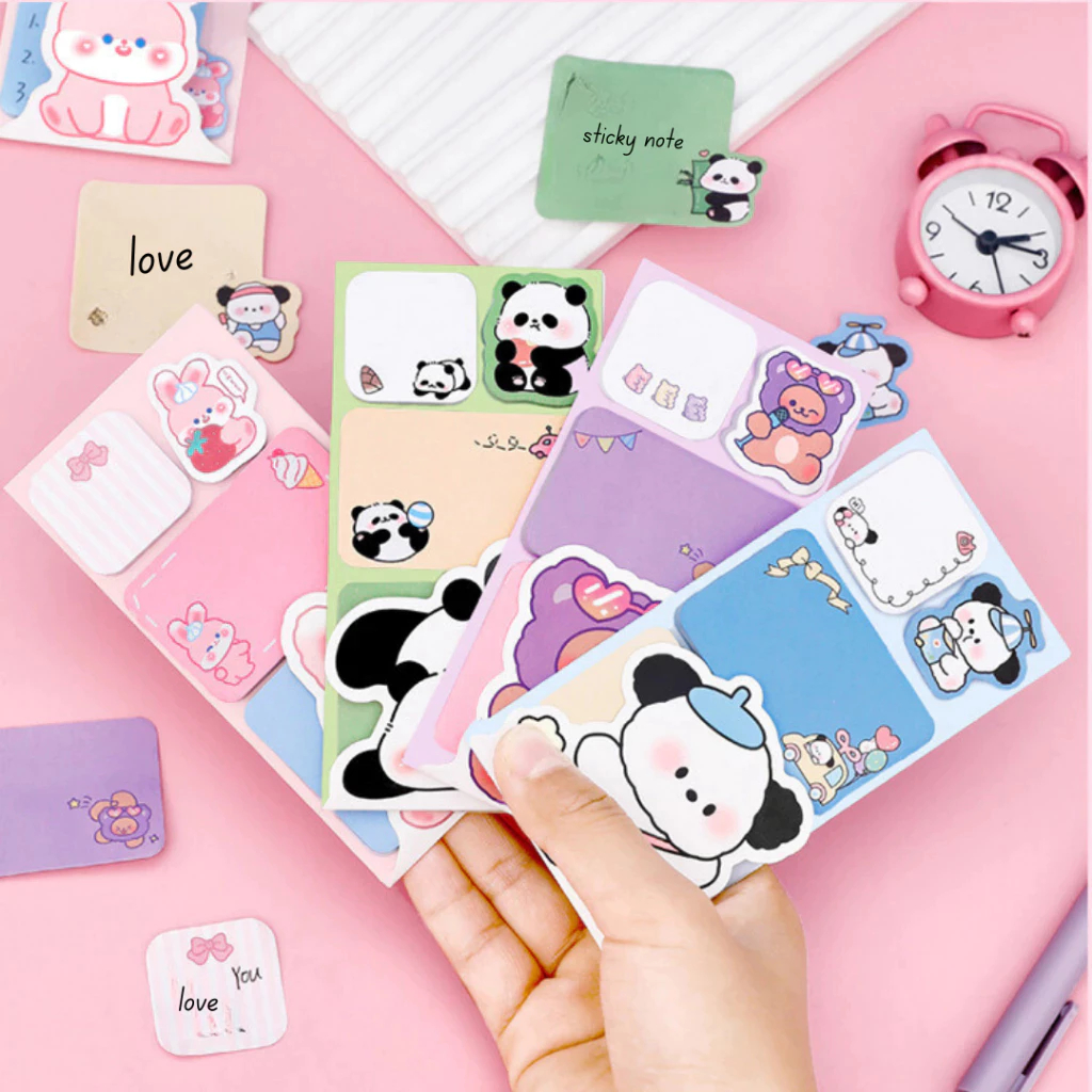 

MS Sticky Notes 4 in 1 Total 100 Lembar Kertas Catatan Tempel Motif Kartun Animal Lucu Berwarna Estetik Aesthetic Full Color