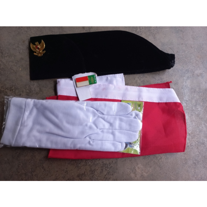 Set Paskibra Songkok Garuda Syal LK Sarung tangan