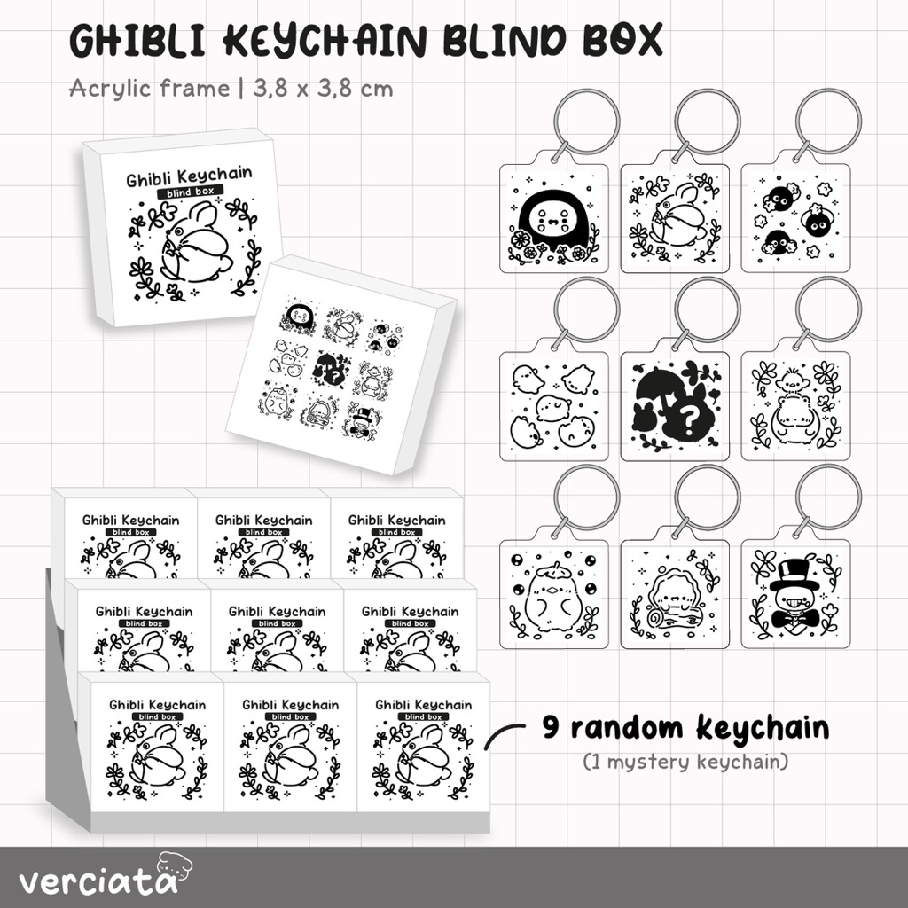 [BLIND BOX] GHIBLI KEYCHAIN - Totoro Kaonashi No face Calcifer Wara wara Soot sprites Turnip head Bo