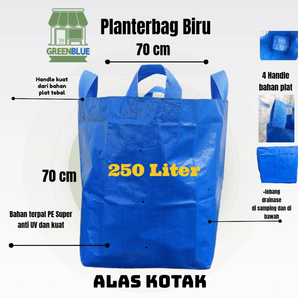 Planterbag Biru 250 Liter pot tanaman pot terpal PE Super