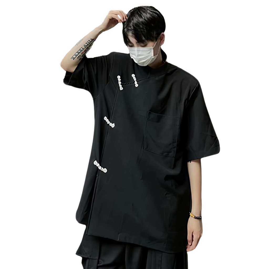 Cheongsam Pria Style Lengan Pendek