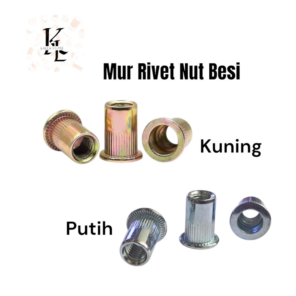 Mur Rivet Nut M6 Besi - Rivet Nut M6