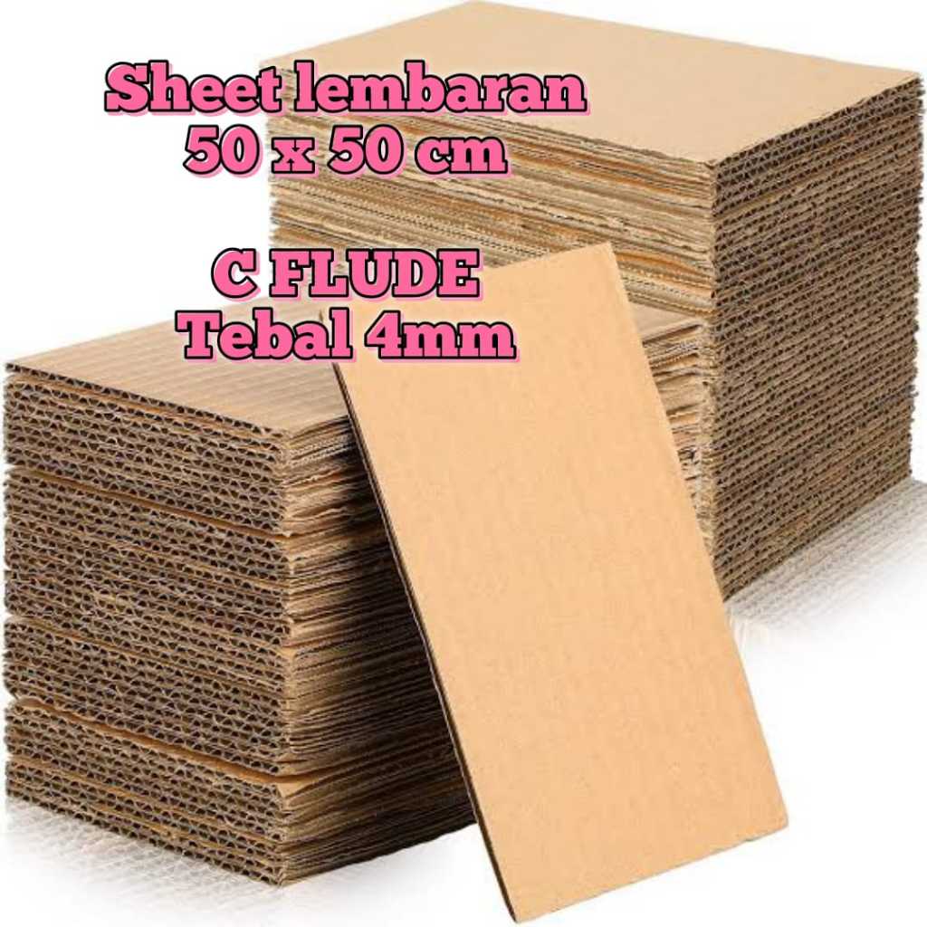 

KARDUS SHEET LEMBARAN 50 X 50 CM POLOS TEBAL 4MM C-FLUDE 50X50 CM / 50X50 CM