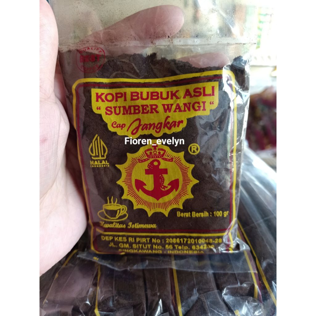 

Kopi Bubuk Asli Sumber wangi cap Jangkar Kopi Bubuk kemasan 100gr Kopi kemasan warung