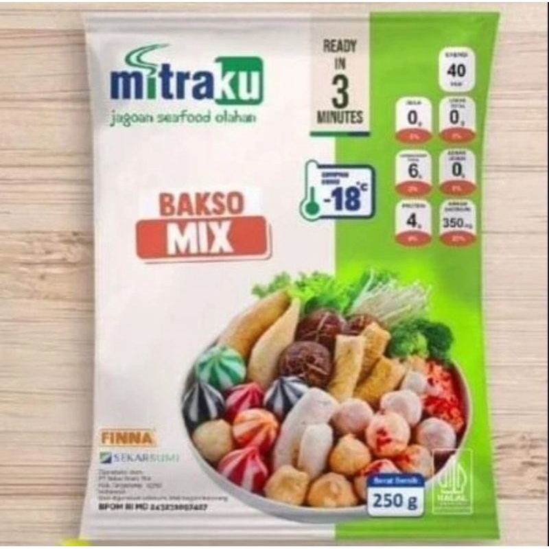 

Mitraku Bakso Ikan Aneka (Mix) / Bakso Ikan Mix 250 Gram