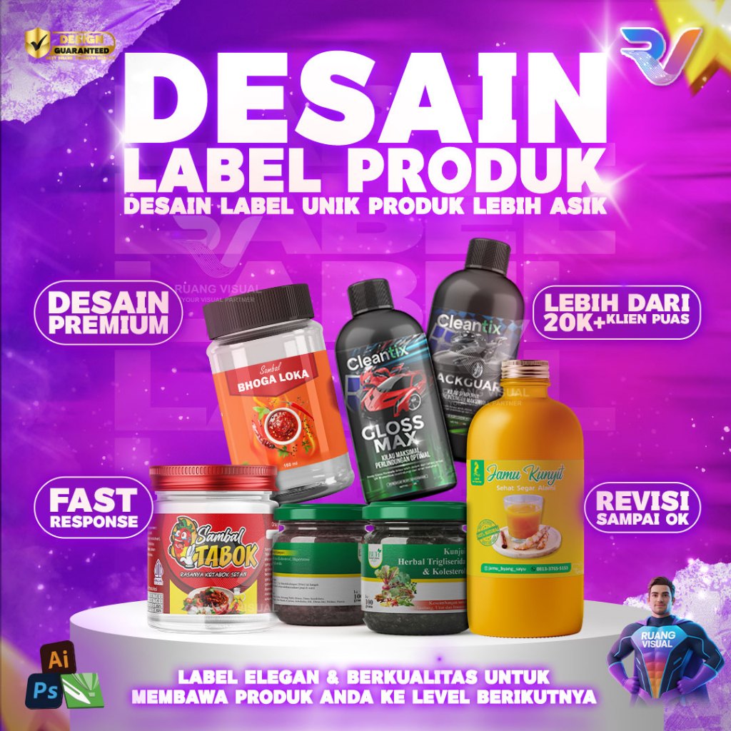 Jasa Desain Kemasan, Label & Stiker Produk | Kreatif, Elegan, Siap Cetak