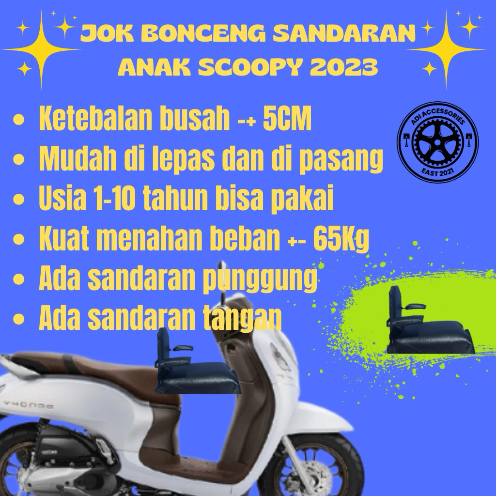 Jok Boncengan Anak Dengan Sandaran  Motor Scoopy Dudukan Jok anak Motor Scoopy Universal