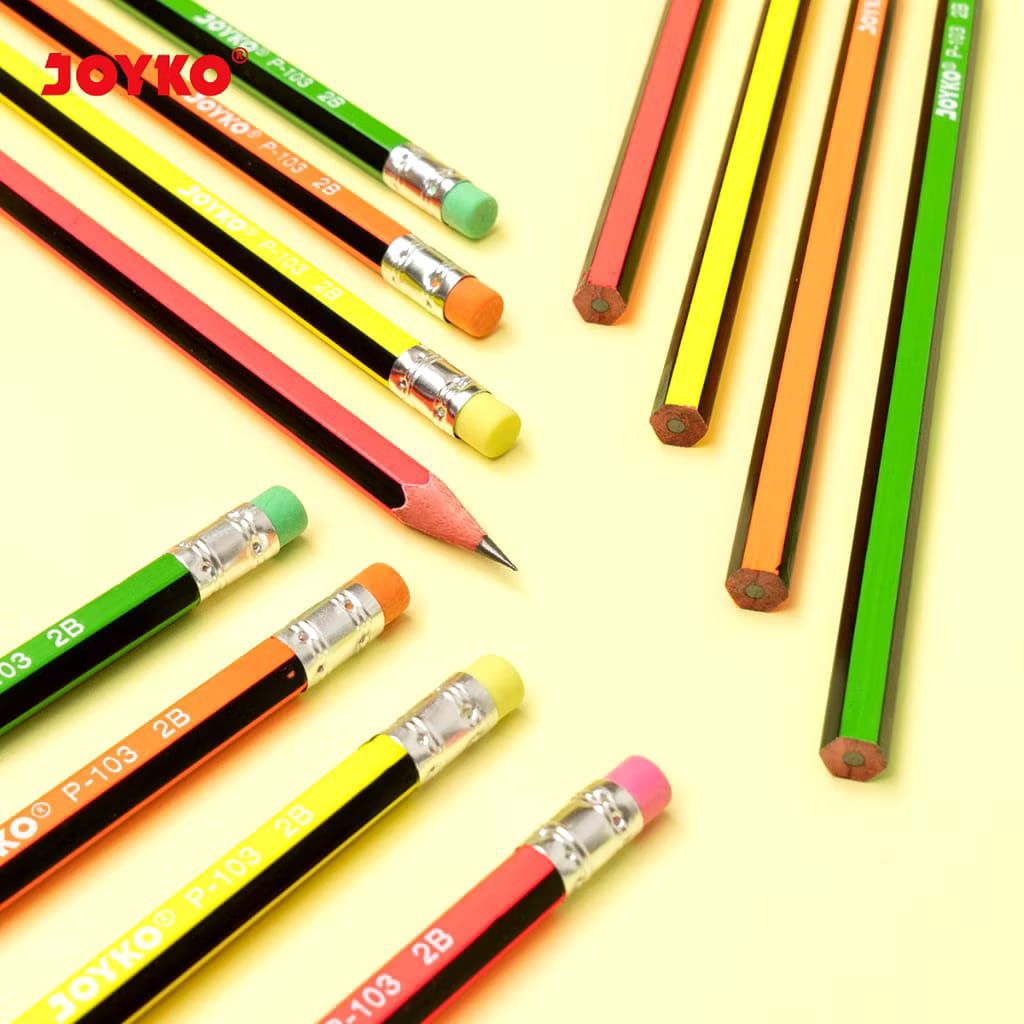 

Pensil Joyko 2B P-103 Penghapus Bersih (1Box)