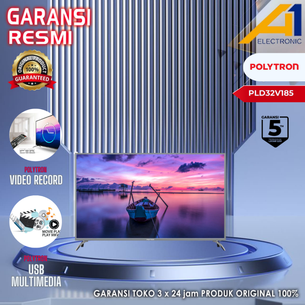 Polytron Tv PLD32V1853 / PLD 32V1853 Televisi Digital 32 inch HD LED
