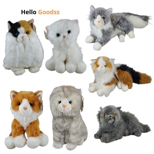 Boneka Binatang Kucing Angora Cute Unik  Ukuran M Cocok Untuk Hadiah Mainan Anak Anak