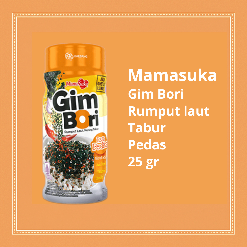 

Mamasuka Gim Bori Tabur Pedas 25g Botol | Nori Tabur Lezat Pedas Gurih