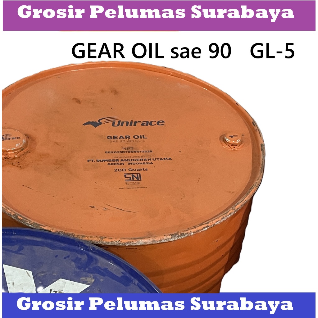 Oli transmisi gardan gearbox Gigi UNIRACE Gear oil Sae 90 GL-5 DRUM SNI NPT