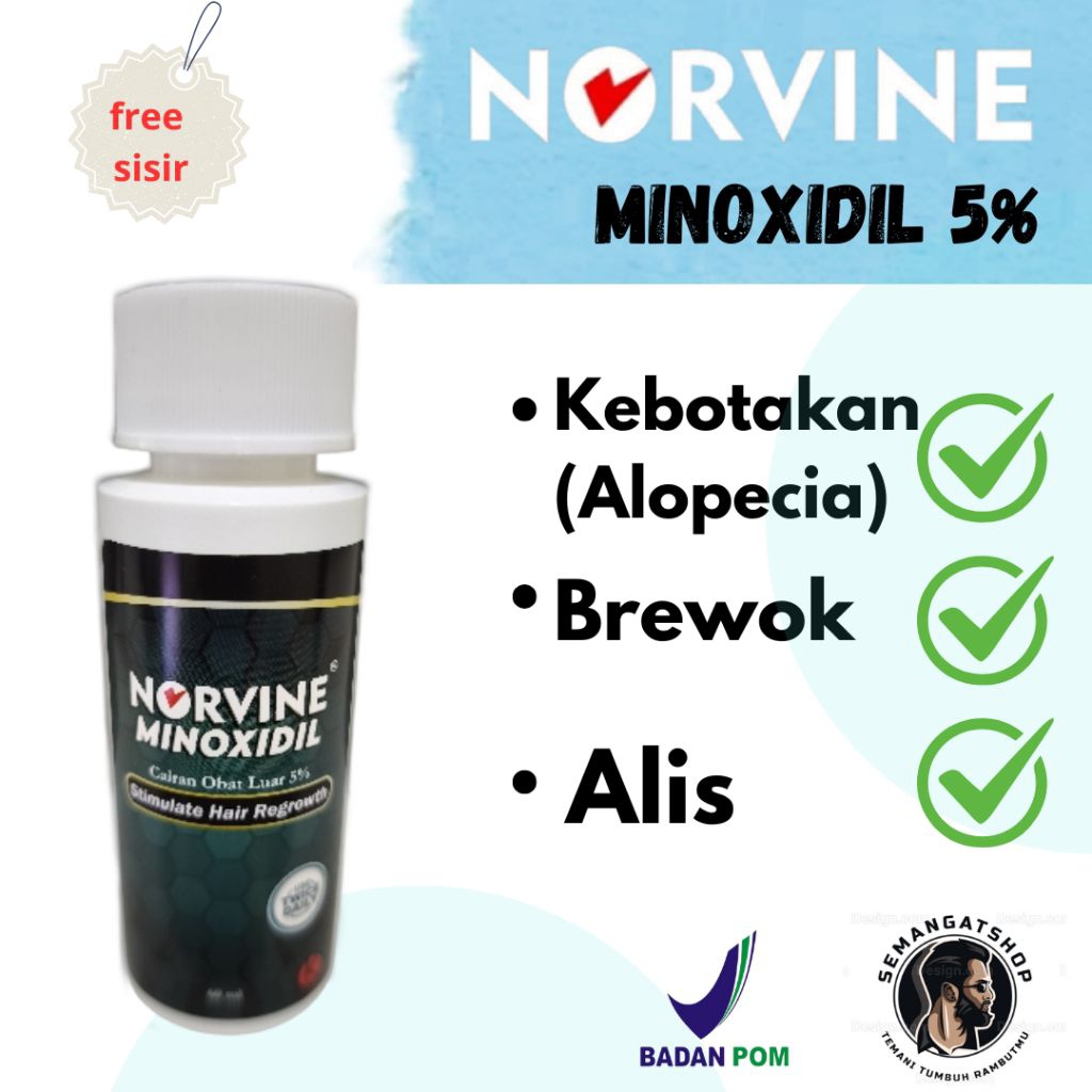 Norvine Minoxidil 5% isi 60 ml penumbuh rambut sudah BPOM Original