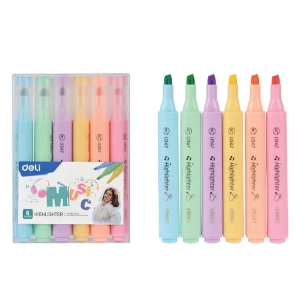 

Deli Highlighter 6 colors / Stabilo Penanda isi 6 Warna U347