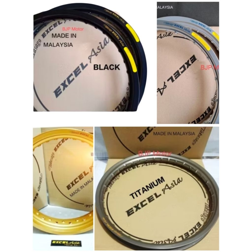 Velg Takasago Excel Asia ring 14 ukuran 1.40 X 1.60 X 1.85 X 2.15 BLACK/SILVER/TITANIUM/GOLD 36-Hole