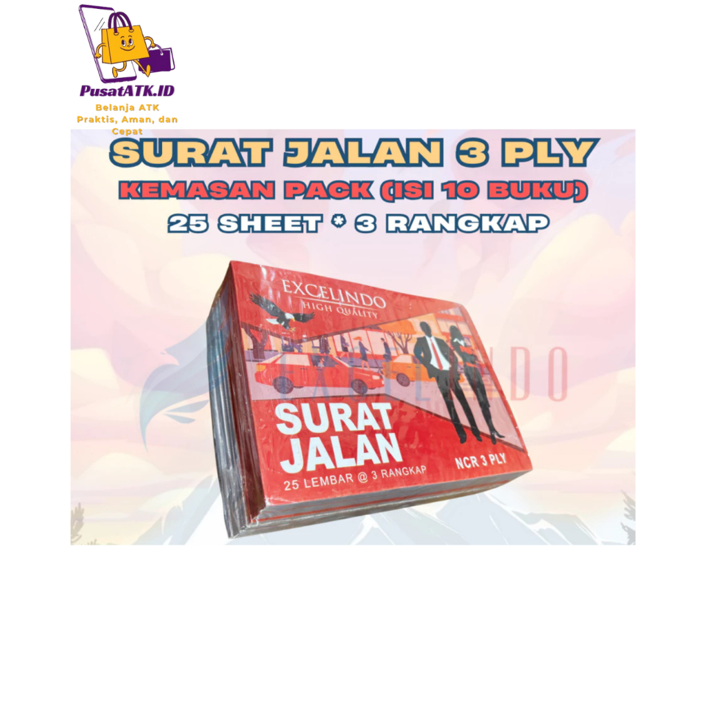 

Surat Jalan Excelindo 3 ply NCR UKURAN 210mm*160mm isi 10 buku