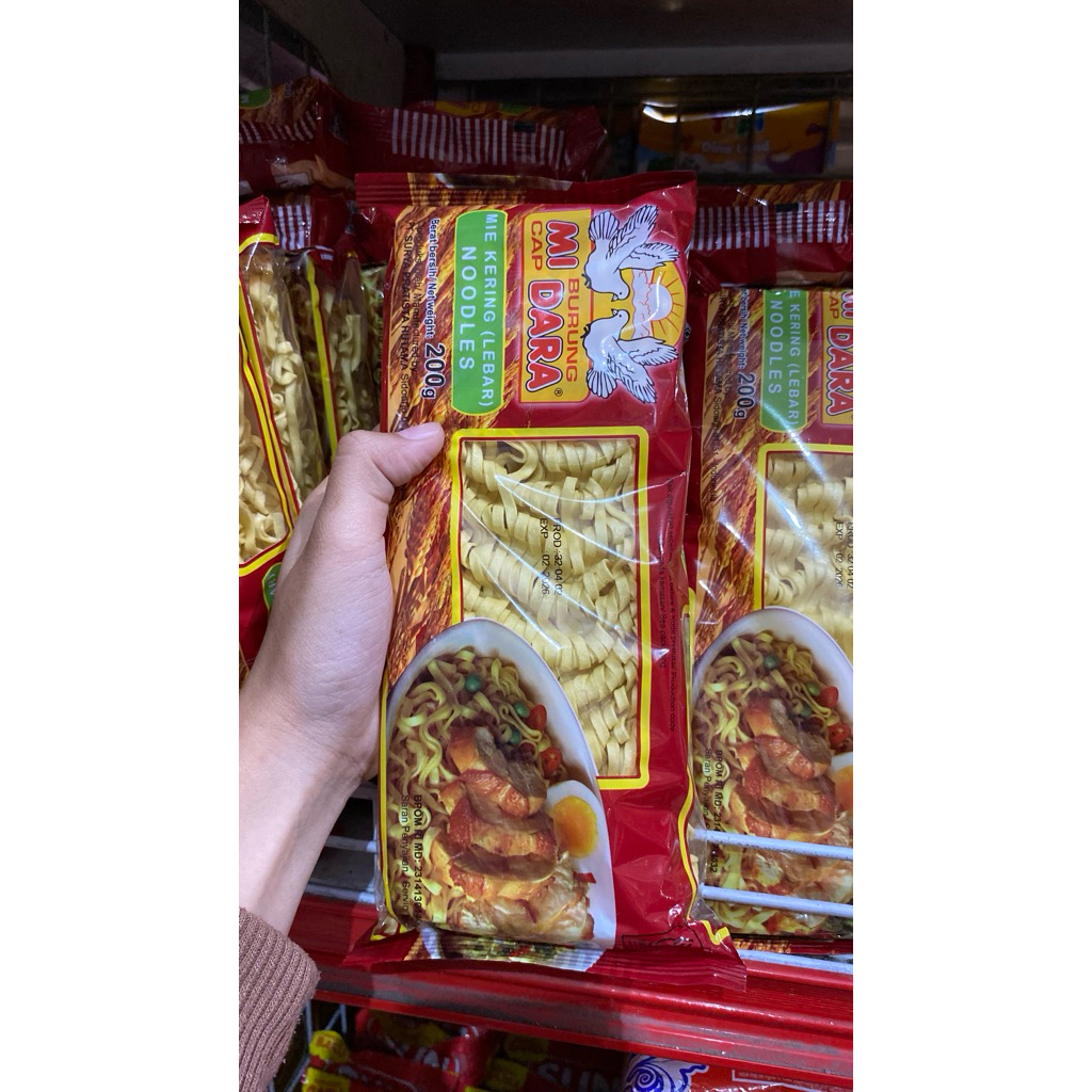 

MI BURUNG DARA 200gr-MI KERING LEBAR PIPIH-MI CAP BURUNG DARA