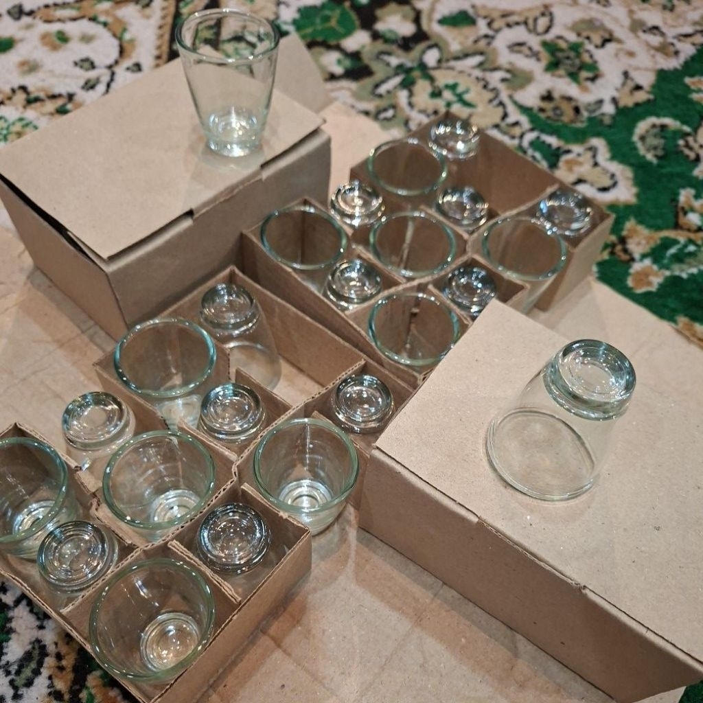 12 BIJI GELAS KECIL ZAM ZAM 12, SLOKI,GELAS LILIN