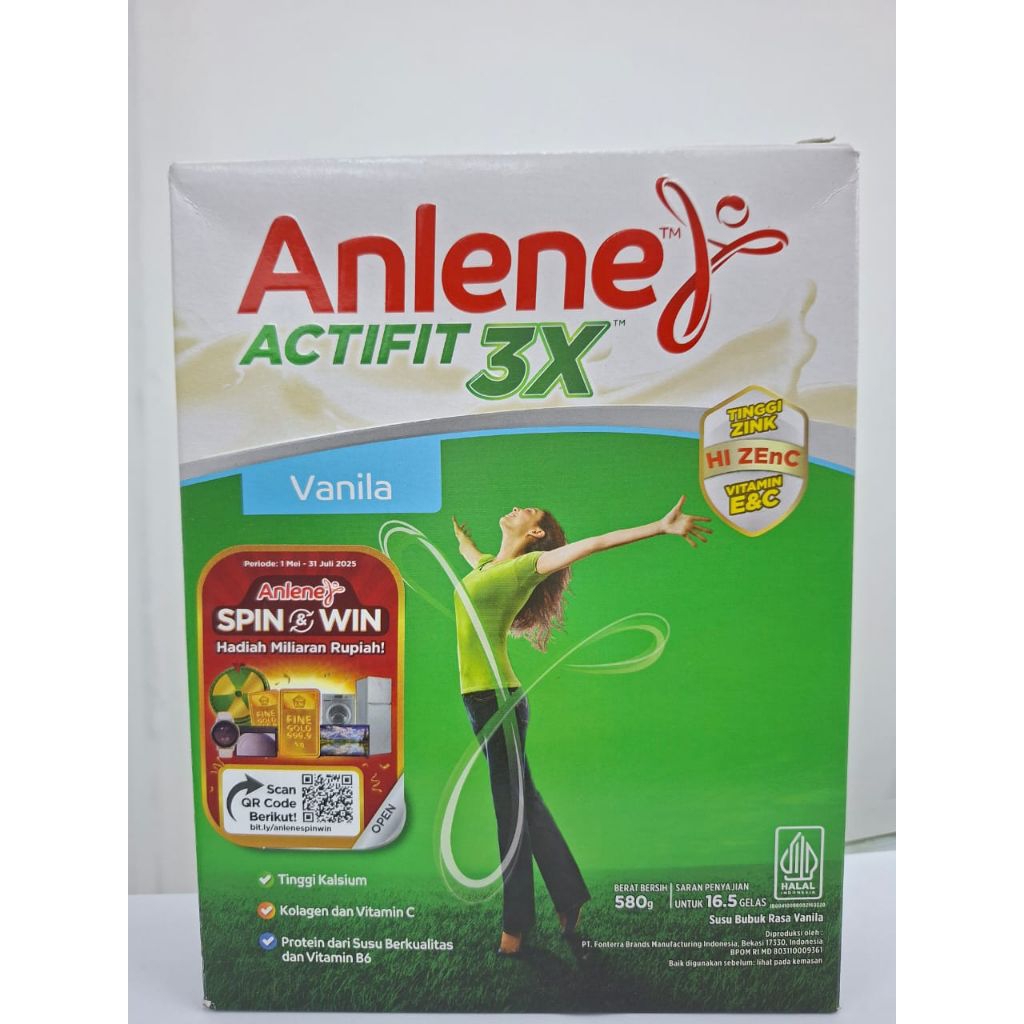 

Anlene Actifit 3X - Susu bubuk Vanila 580g
