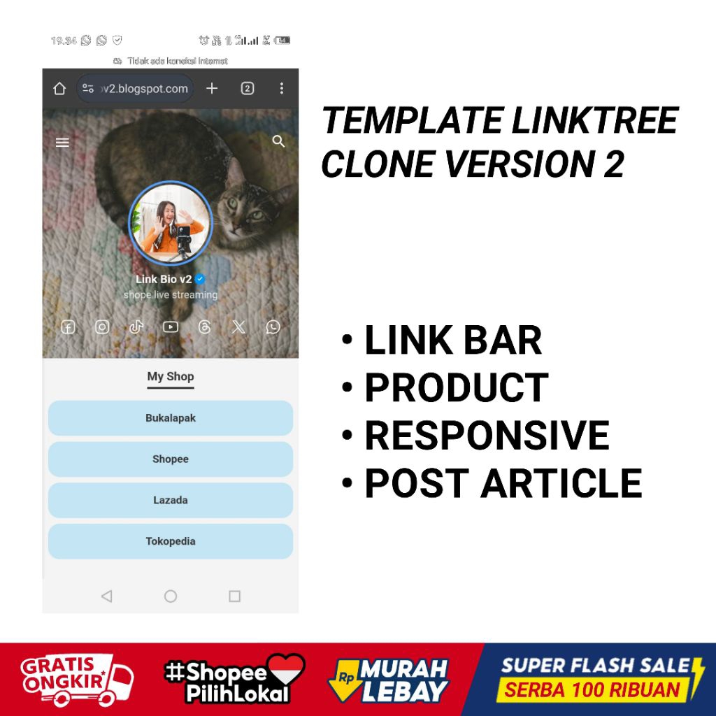 template blogspot linktree fitur joss