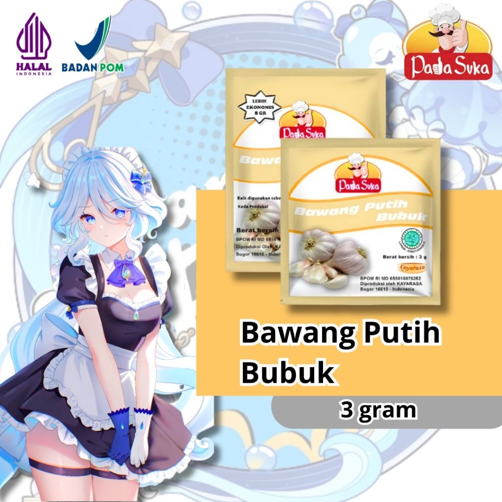 

Padasuka Bawang Putih Bubuk Sachet 3gr | Renceng, Pack, Dus