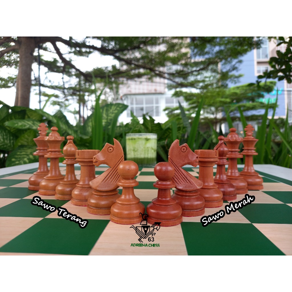 Buah Catur Kayu Sawo Standar Turnamen