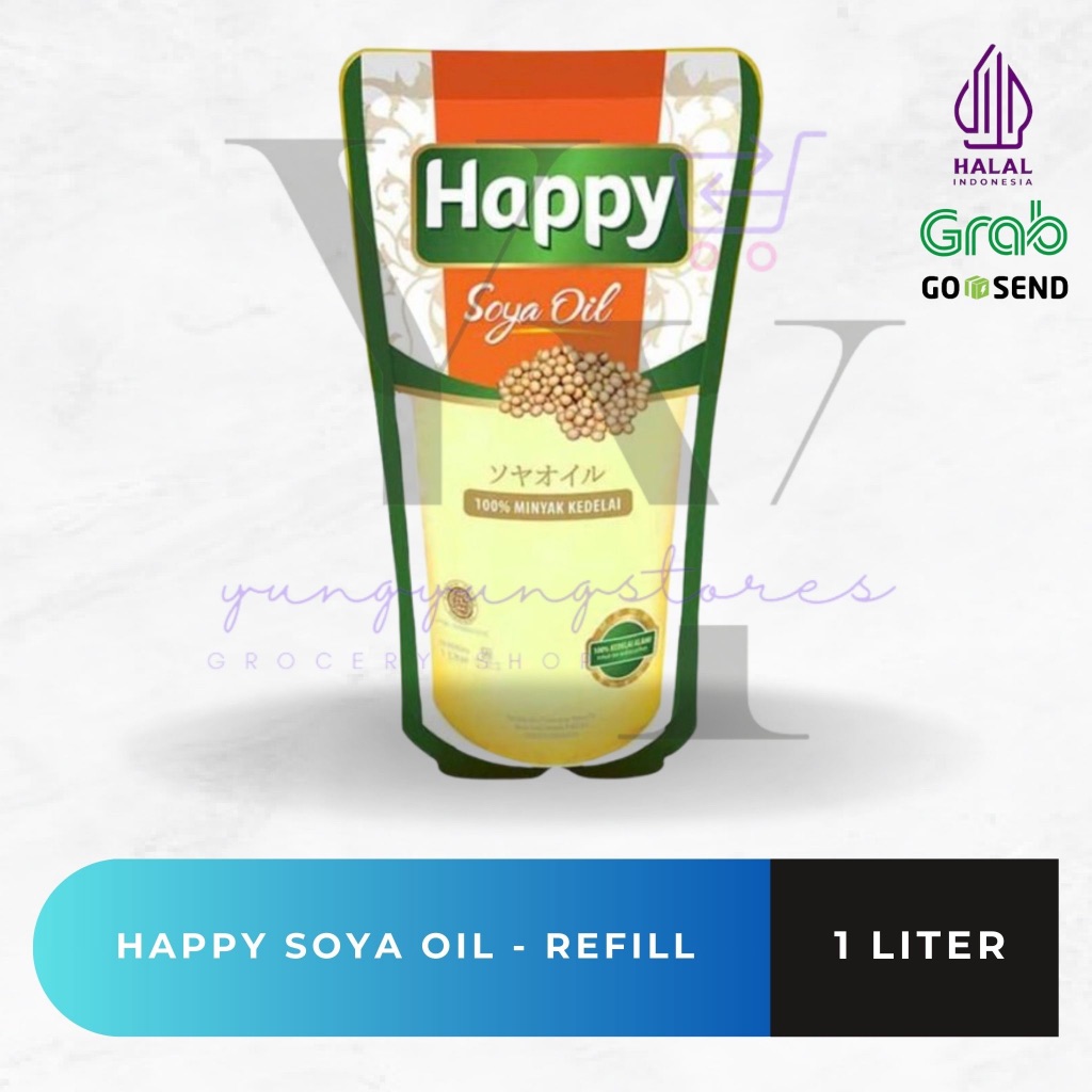 

Happy Soya Oil / Minyak Kedelai Refill 1 Liter