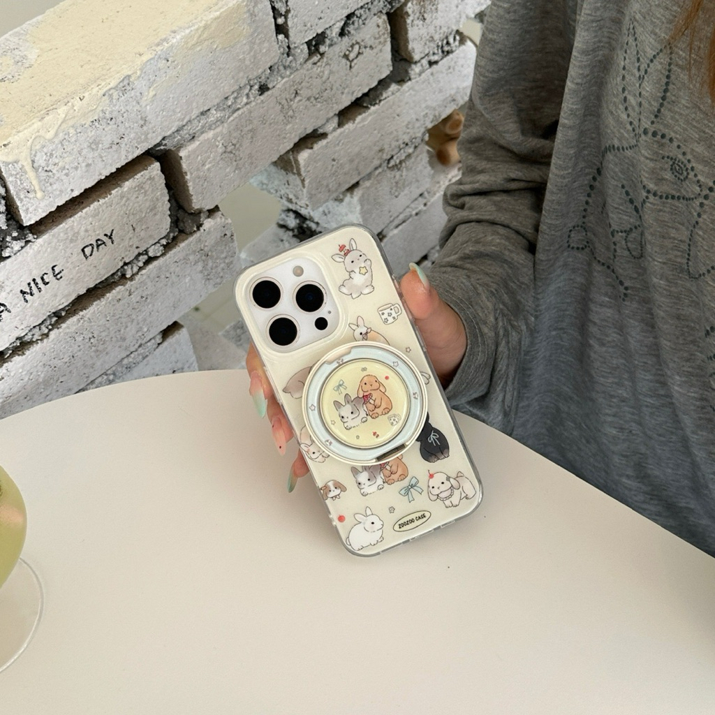 Cute Bunny Family Case Iphone 13 14 15 16 Pro Promax