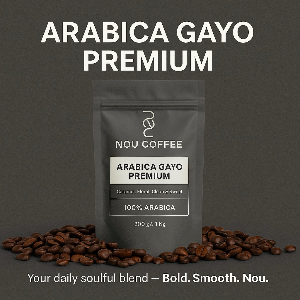 

Biji Kopi NOU ARABICA GAYO PREMIUM 100% - 200g & 1kg