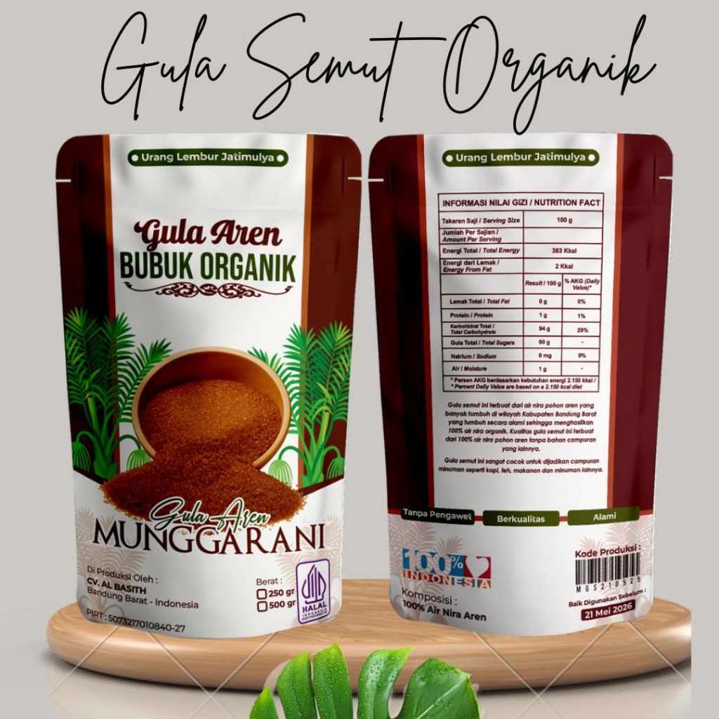 

Gula Aren Bubuk Organik 1Kg Gula Aren Semut Asli 100% Palm Sugar Tanpa Pengawet