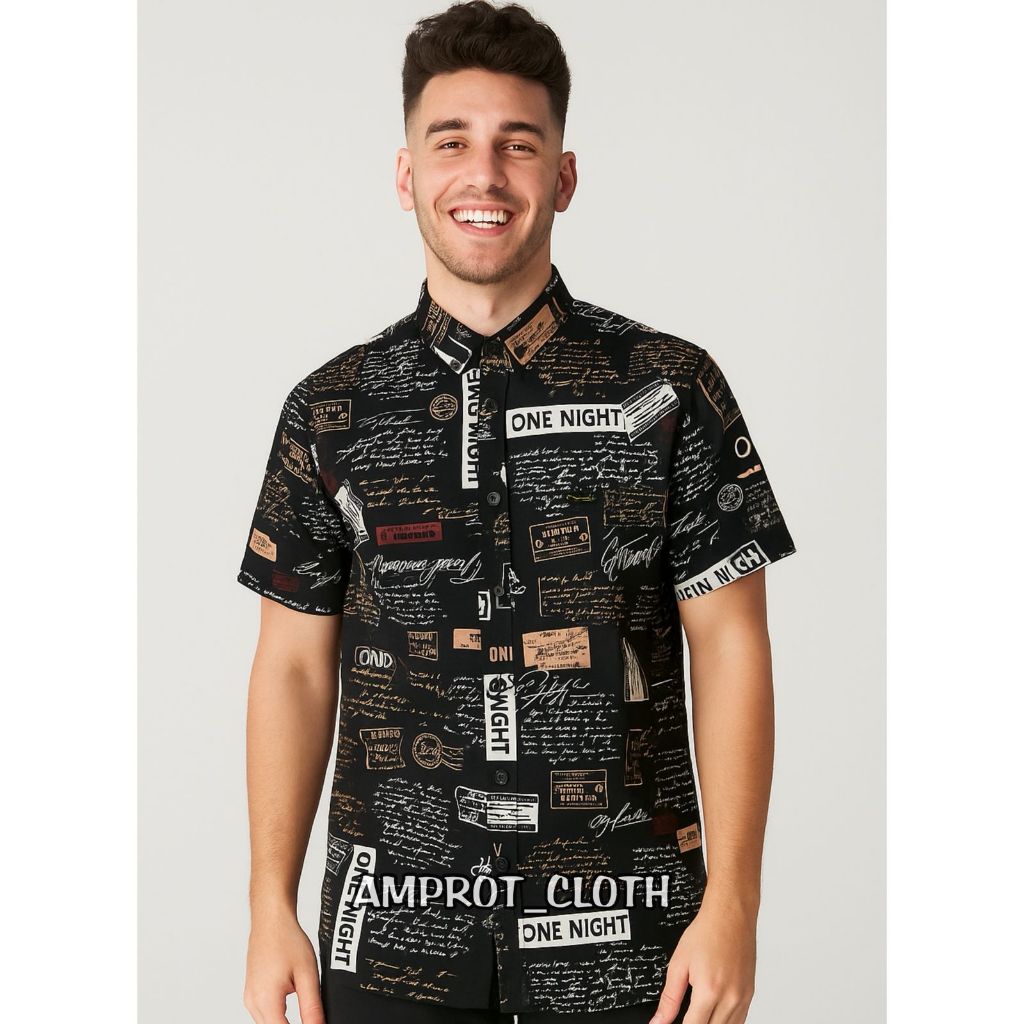 Kemeja Surfing Pria Lengan Pendek Motif Pantai Hawai Hem Santai Cowok Distro Terbaru