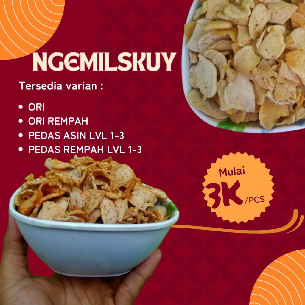 

BASRENG ORI TANPA REMPAH 35gr/45gr/100gr/250gr - CEMILAN KEKINIAN