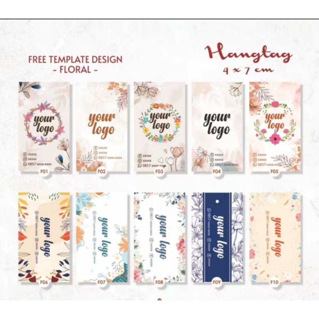 

SALE hantag mini handtag hangtag hentek nametag label baju (2,5x5) TOKO BLACU dll modern